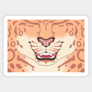 Strawberry Blonde Snow Leopard Face Sticker